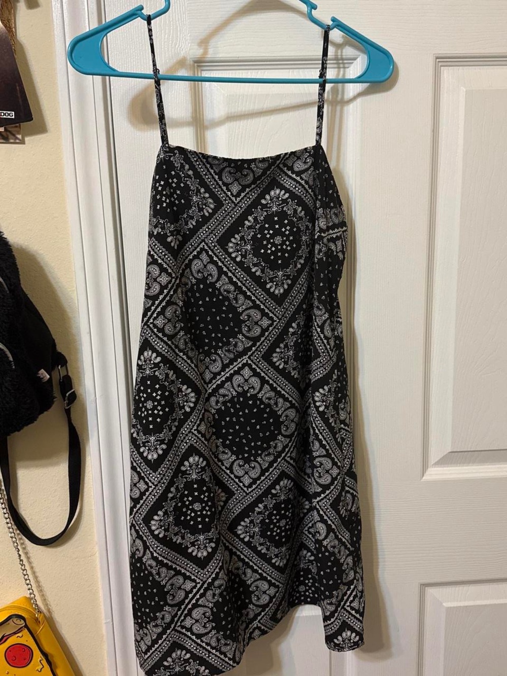 Black and White Bandana Print Slip Dress